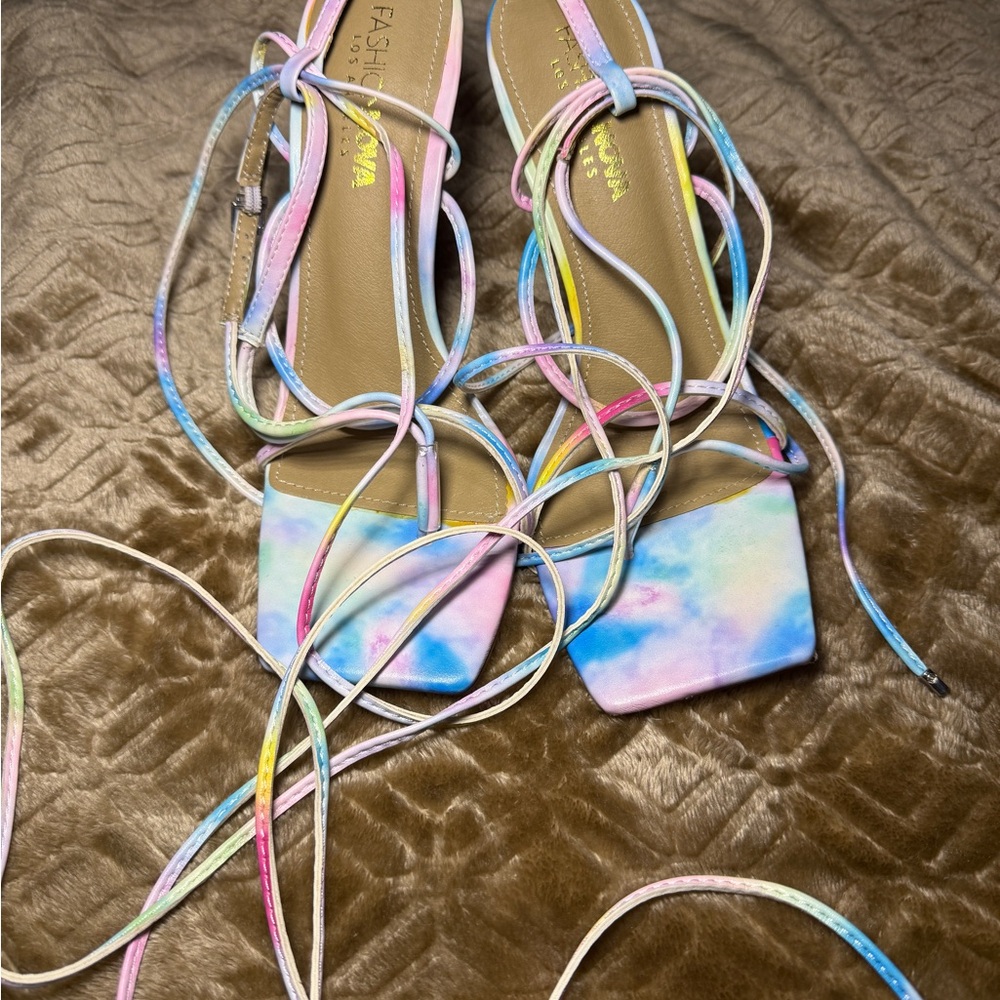 Fashion Nova Multicolor Strappy Heels